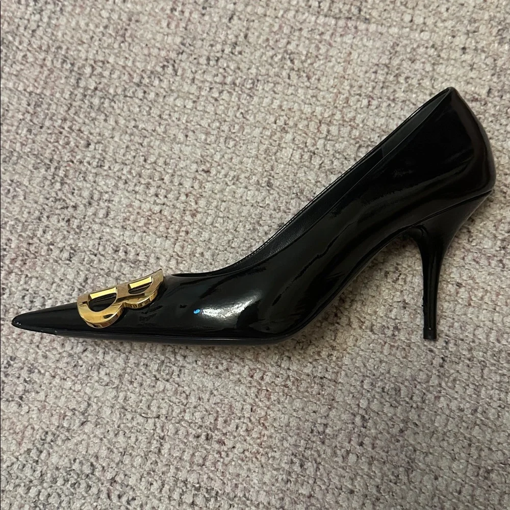 Balenciaga Black Heels with Gold BB logo - Picture 8 of 8